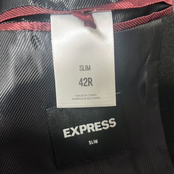 Express Slim Velvet Military Aviator Jacket Sz 42R Men's Black Button Velour - Picture 7 of 7